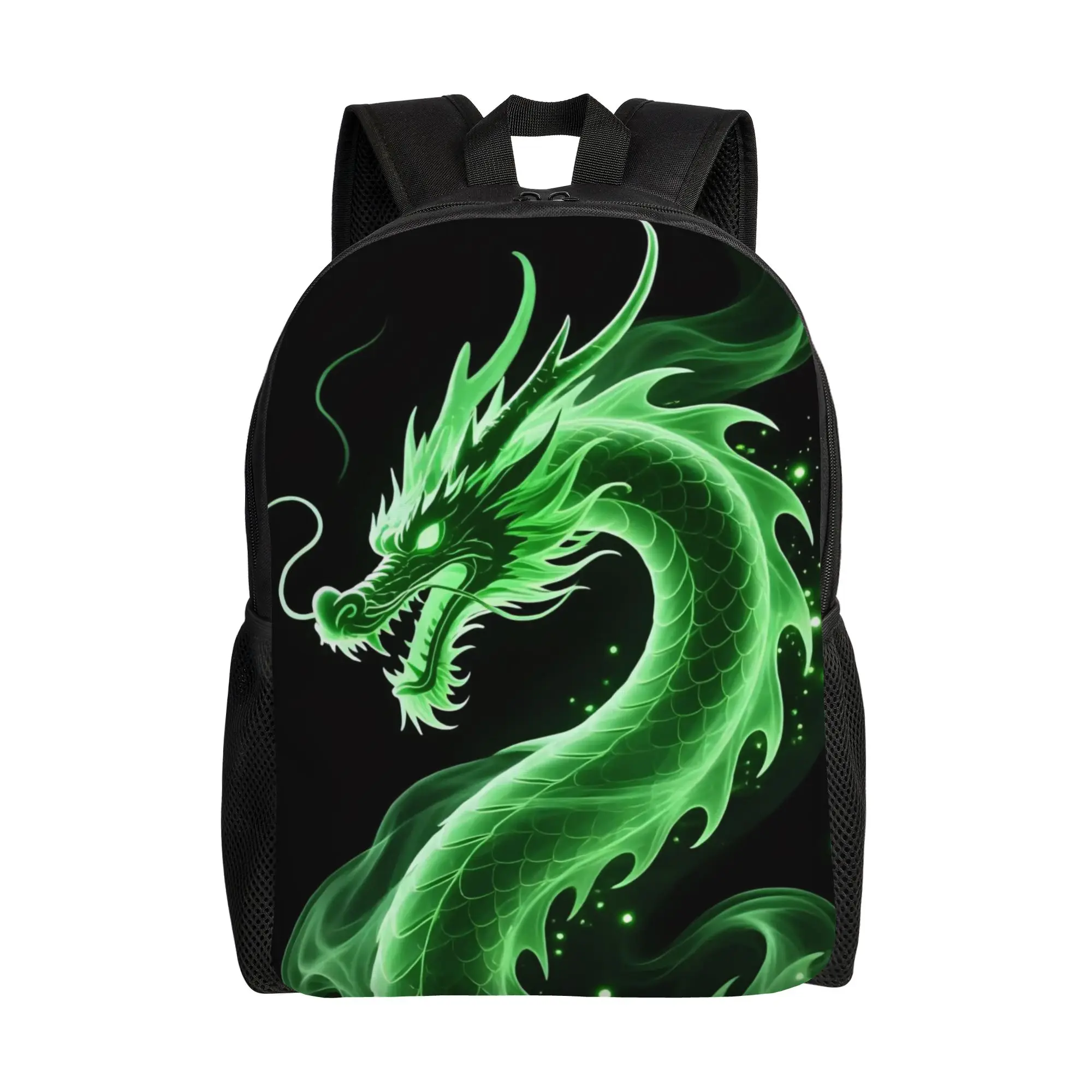 Book Pack Back to school season Green Smoke Chinese Dragon Art  Harajuku Design Backpack