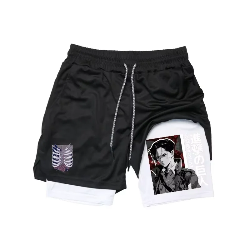 levi-masculino-dupla-camada-2-em-1-calcas-de-combate-de-fitness-calcoes-esportivos-ataque-em-tita-anime-japones-bolso-moletom-de-secagem-rapida