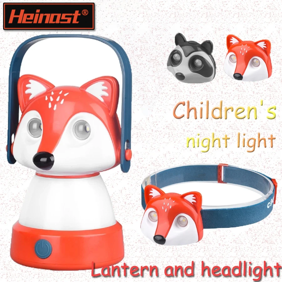 Children's Gift LED Lantern with 2 Modes Children's Flashlight Cute Animal Headlight Outdoor Camping Night Walk Searchlight