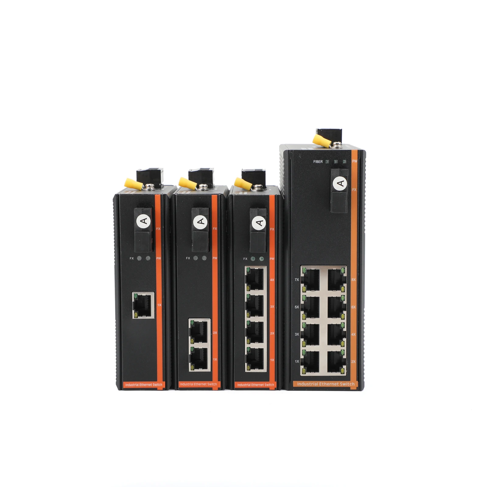 1PCS 10/100/1000M Industrial Grade Gigabit  Media Converter Single Mode 1 Fiber to 1/2/4/8 RJ45 UPC/APC SC Port A/B/A+B Port Kit