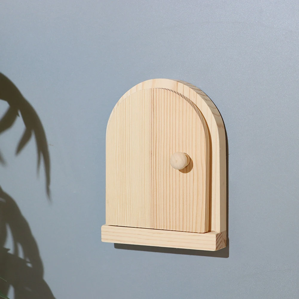 Switch Protector Cover Home Safety Baby Proofing Fairy Door Outlet Cover Plate No Punching Required Wooden Shock Outlet Cover