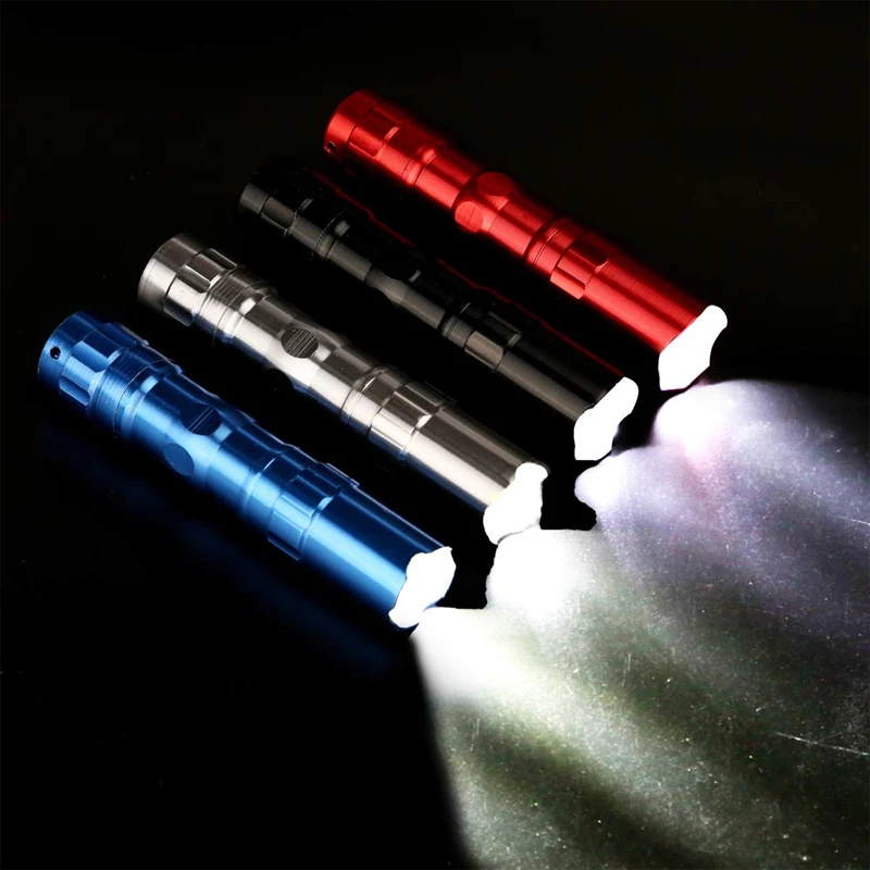 Portable Key Chain Flashlight Mini LED Flashlight Uses AA Batteries for Household Emergency Lighting Hiking Camping