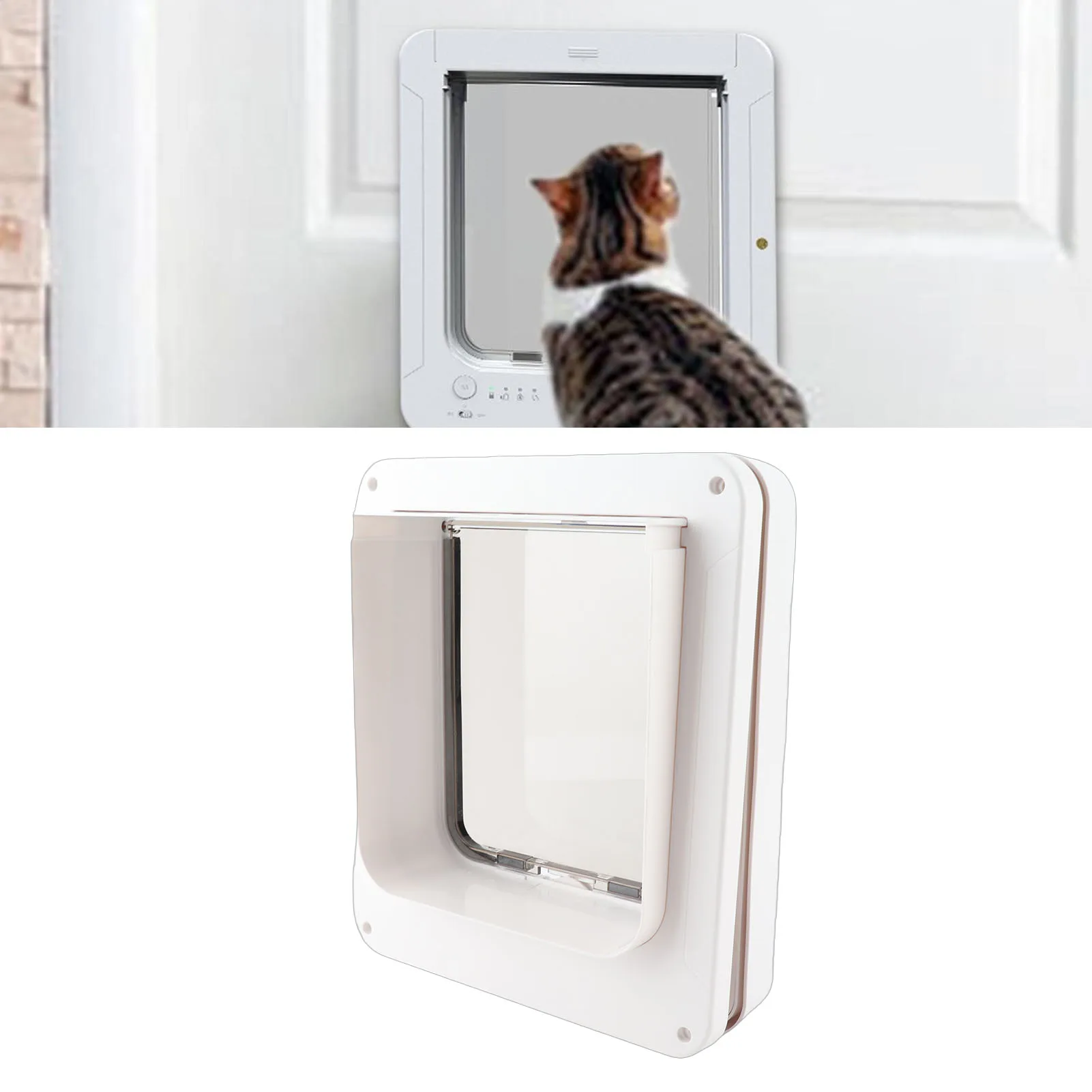 

Automatic Cat Door Smart Cat Door Automatic Sensing with Collar Activated Easy Installation Pet Door for Home Collar Cat Door