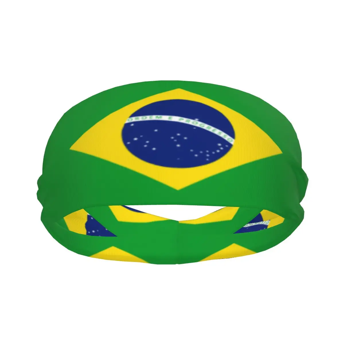 Custom Brazil Flag Sport Headbands for Women Men Stretchy Moisture Wicking Gym Sweatband