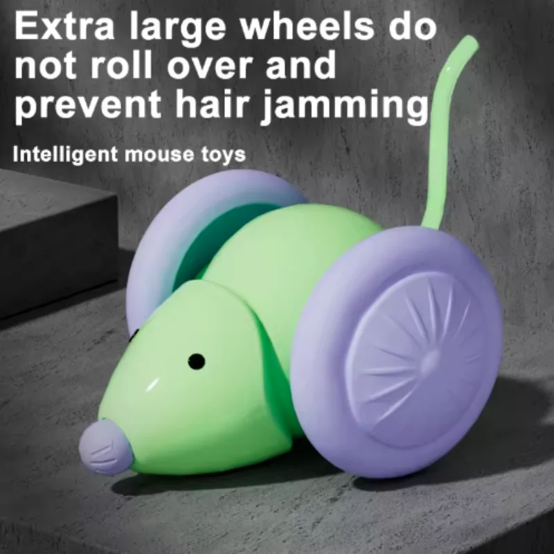 Interactive Cat Toy Electric Mouse Car Automatic Teaser kitten Pet Toys Rechargeable Intelligent Obstacle Avoidance Cat Car Toy image 6