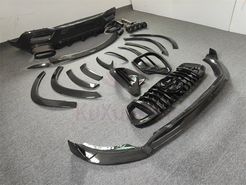 True carbon fiber B-style front lip rear diffuser rear spoiler rear air intake front grille for Benz GLE Coupe C167 body kit