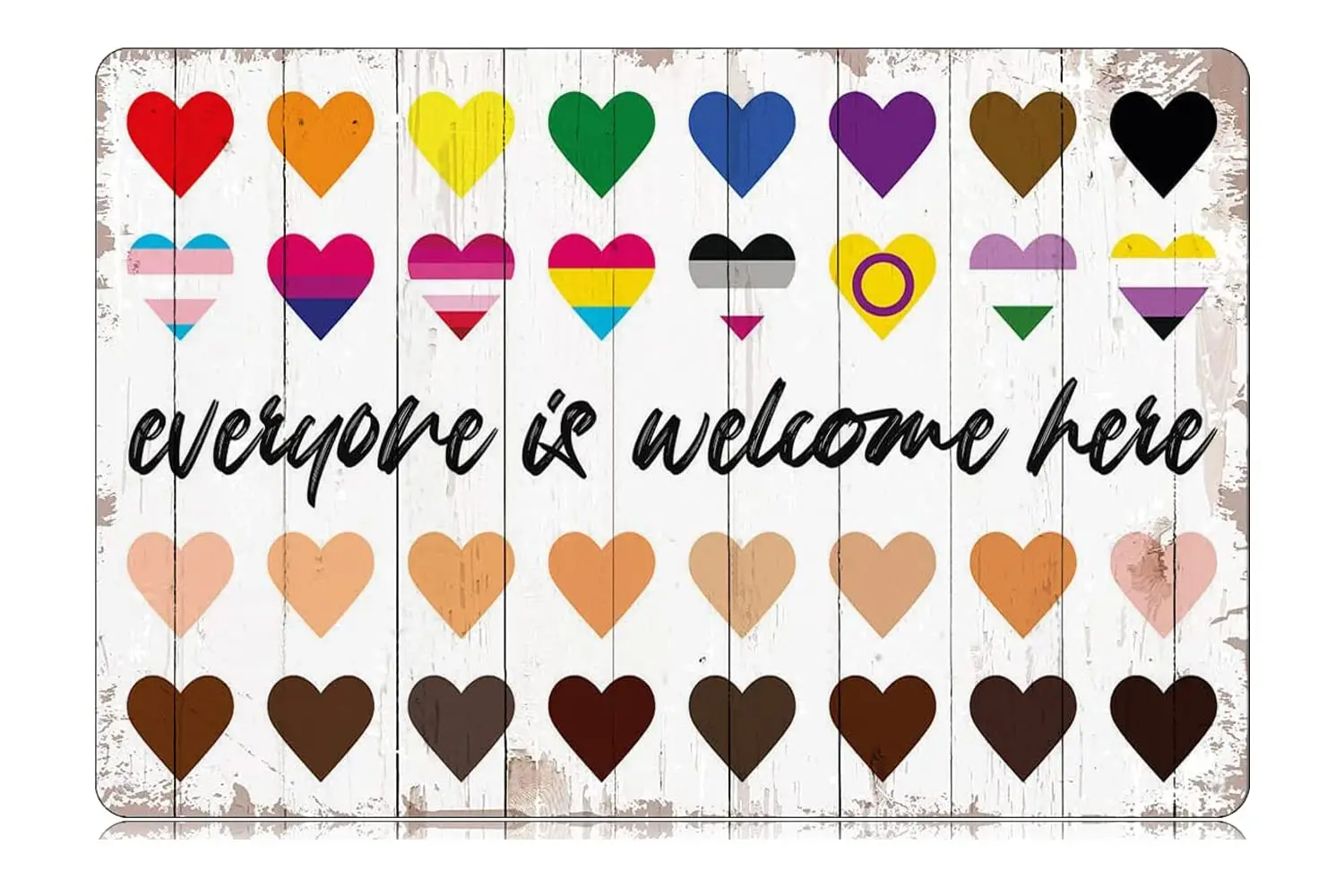 Metal Tin Signs Everyone is Welcome Here Funny Vintage Tin Sign 12 x 8 Inch Wall Art Decor Iron Poster for Home Living Room sign