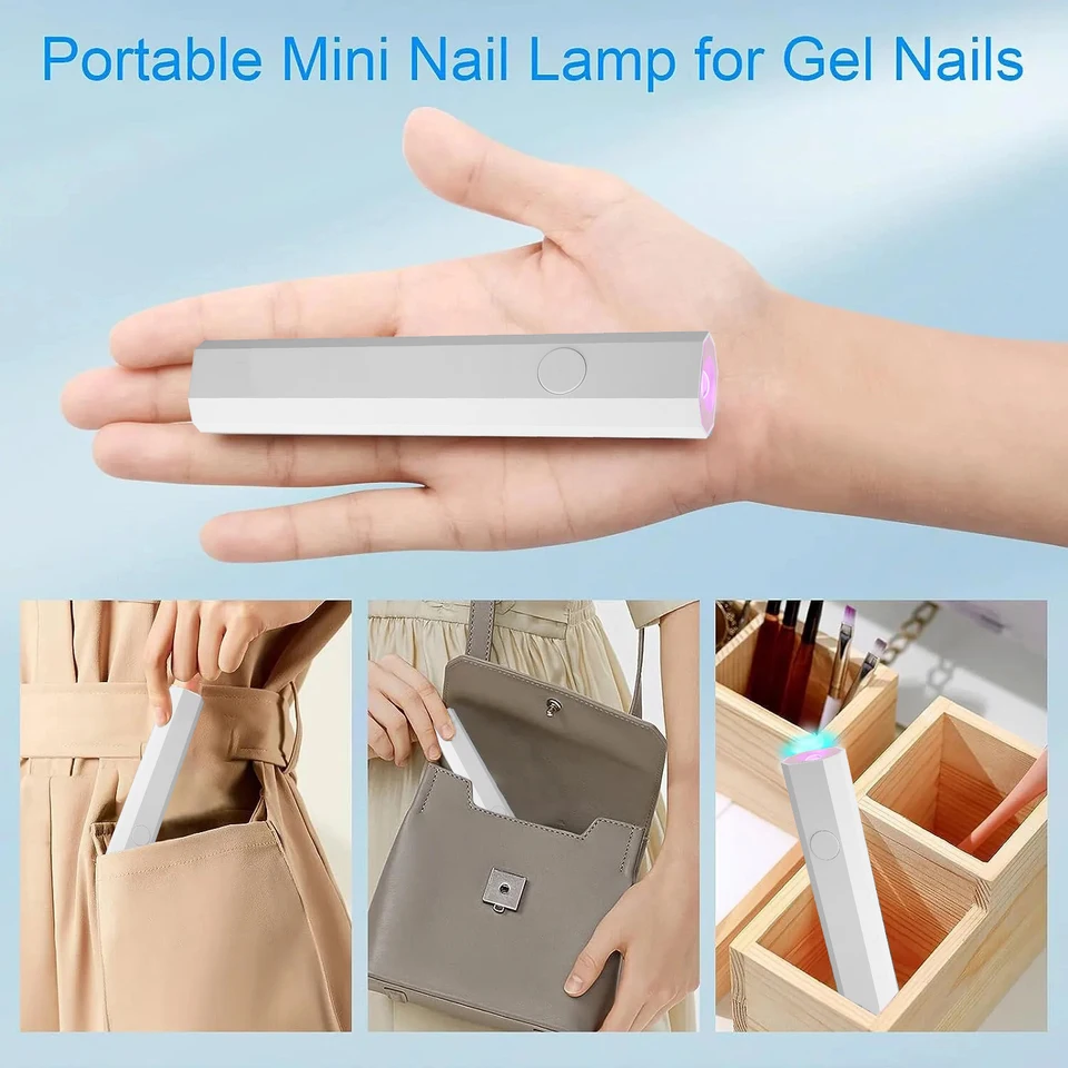 YIKOOLIN Lámpara de uñas UV mini para curar gel, LED para esmalte en gel, manicura USB, secadora de uñas de curado rápido 6