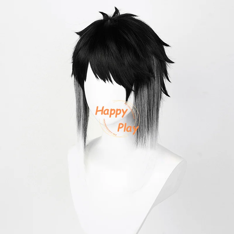 Anime Ryunosuke Akutagawa Cosplay Pruiken Unisex Zwart Wit Gradiënt Korte Pruik Hittebestendig Synthetisch Haar Halloween Party Pruiken