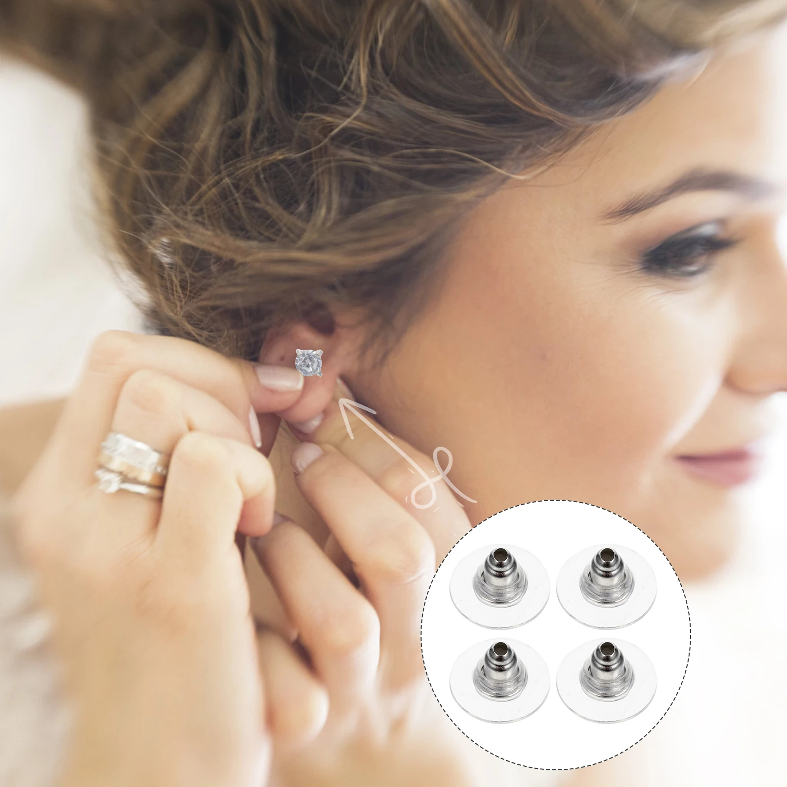 

100pcs Alloy Backs For Studs Durable Secure Earring Safety Backs Lightweight Jewelry Supplies Ear Accessories Earring Findings