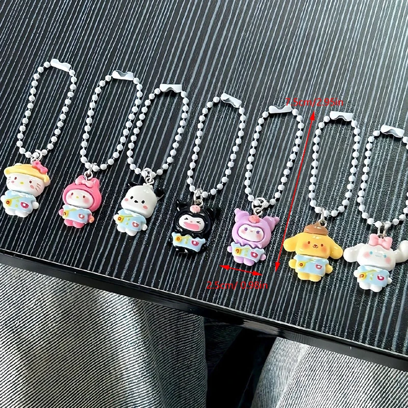 Cartoon Sanrio Pendant Keychain Anime Hello Kitty Kuromi Cute Key Holder Backpack Pendant Decoration For Girls Birthday Gifts