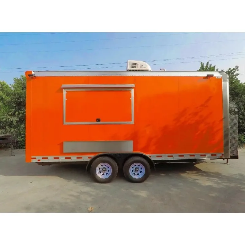 مقطورات الطعام مجهزة بالكامل مقطورة بار متنقلة شاحنة الوجبات السريعة شاحنة طعام متعددة الوظائف مخصصة للبيع مطعم متنقل