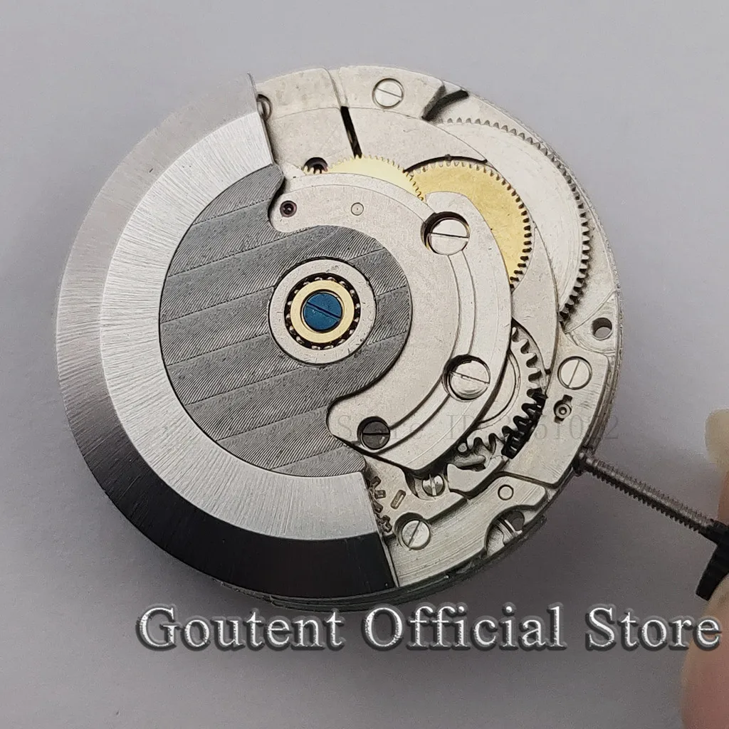 Goutent Silver Watch Movement Direct Replacement Date ETA 2824 Automatic Mechanical Movement