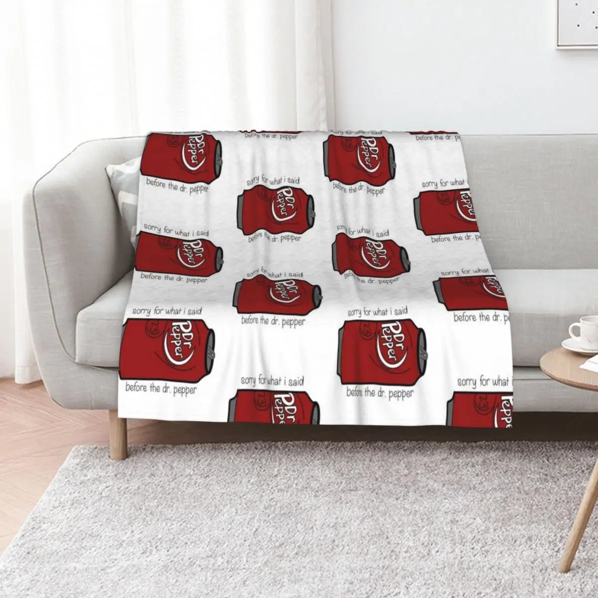 Sorry About Before the Dr. Pepper Throw Blanket Weighted Soft Plush Plaid Nap Hairys Softest Luxury Blankets