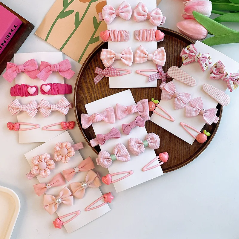 

8 Pcs Bowknot Princess Children Hairpin New Sweet Fashion Girl Headwear Cute Flower Love Hair Clip Kids Accessories Girls Gift