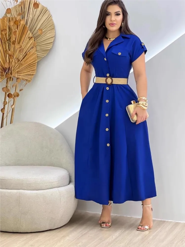 

2026 весна-лето, элегантное платье миди с короткими рукавами, женская одежда, повседневные вечерние вечерние офисные женские плиссированные платья