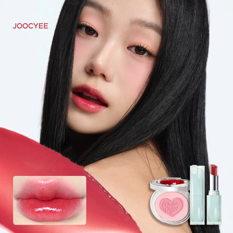 Joocyee 젤리 솔리드 립 글로스, 귀여운 하이드레이팅 미러, 레드 다크 브라운 립스틱, 클리어 모이스처라이징 립 틴트, 네이처 누드 메이크업 화장품