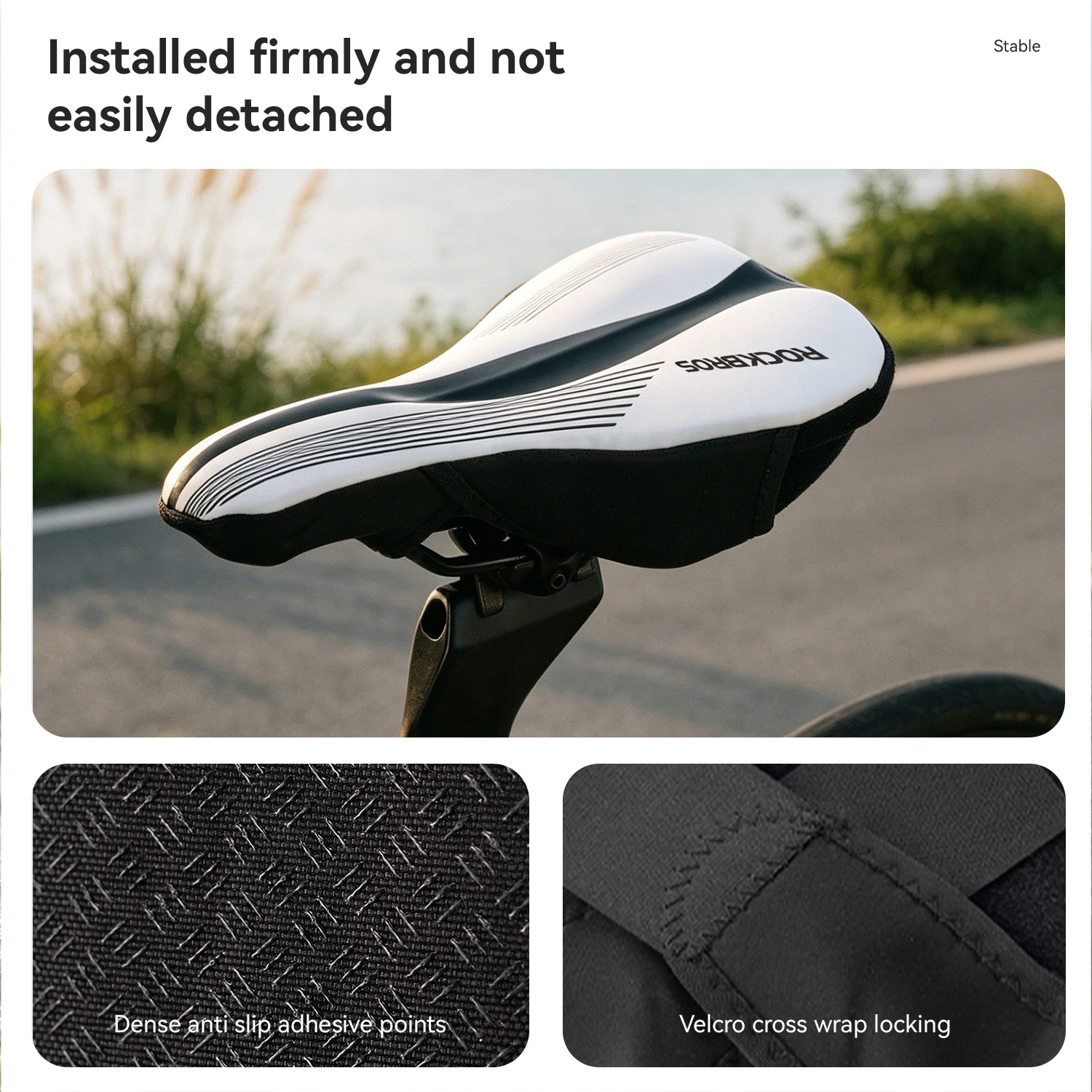 ROCKBROS Bicycle Saddle Cover Thickened Silicone Bike Seat Soft Cushion Cover for Road Mountain Folding Bike Cycling Seat Cover