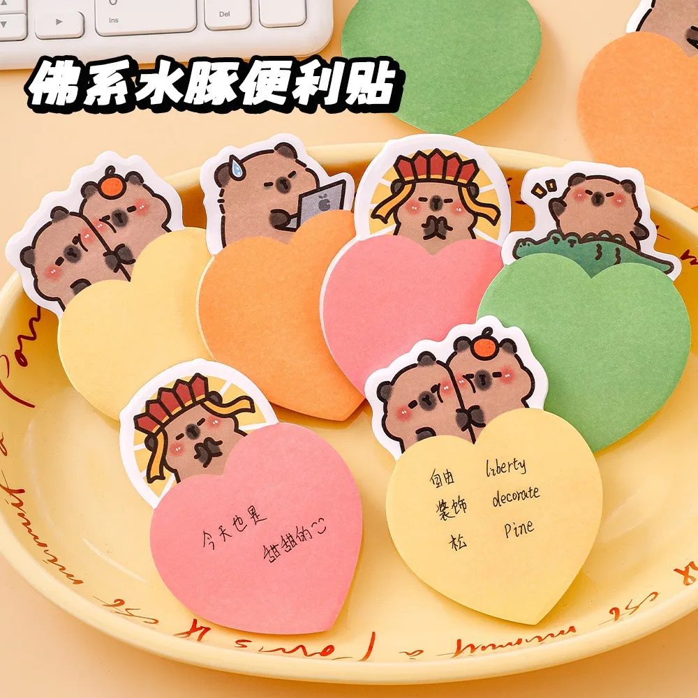 24 Pcs N Times Escrita Blocos de Memo Bonito Capivara Notas Conta de Mão de Estudante Pegajoso