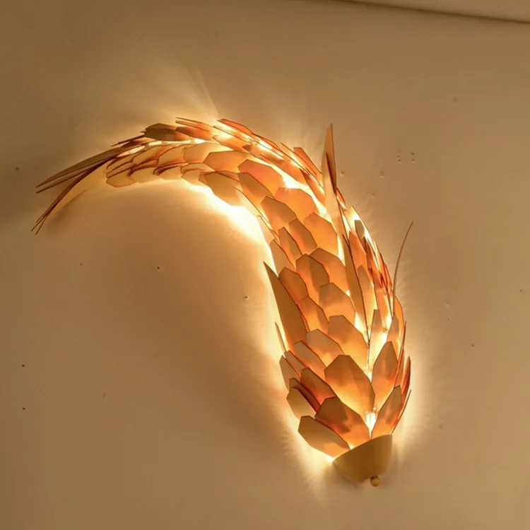 Restaurant, wandlamp, Scandinavisch, creatief, karper, decoratieve lamp