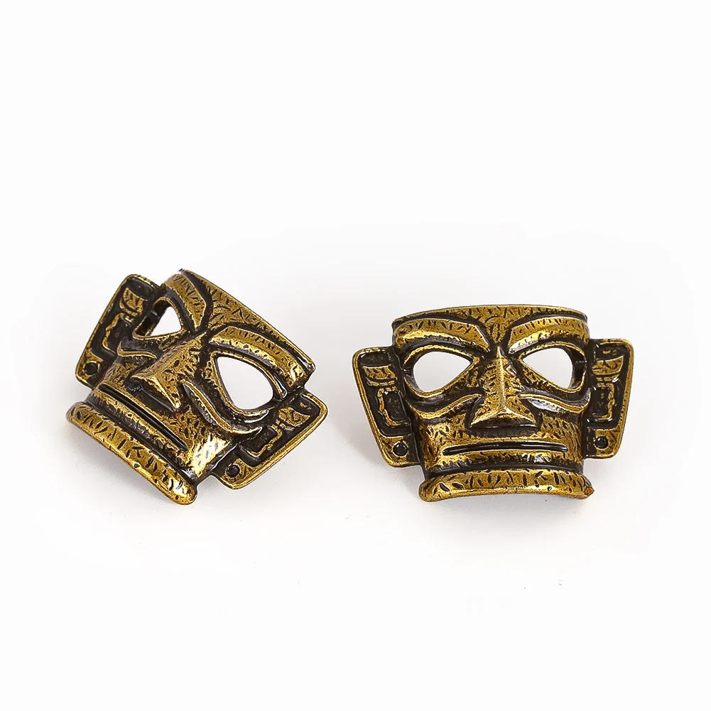 

4PCS Sanxingdui Ancient Bronze Mask Button Metal Brooch DIY Personalised Chinese-style Blazer Clothing Accessory Gift