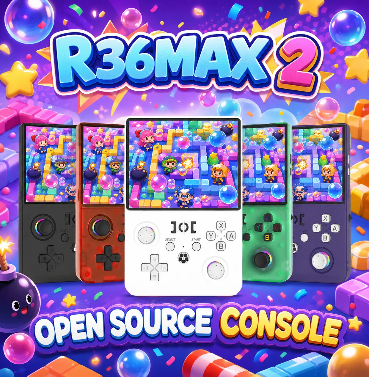 

4.5 Inch Full Adhesive Screen RG36 MAX 2 Handheld Game Console RK3326 Chip Open Source Linux Portable Retro Gaming Device