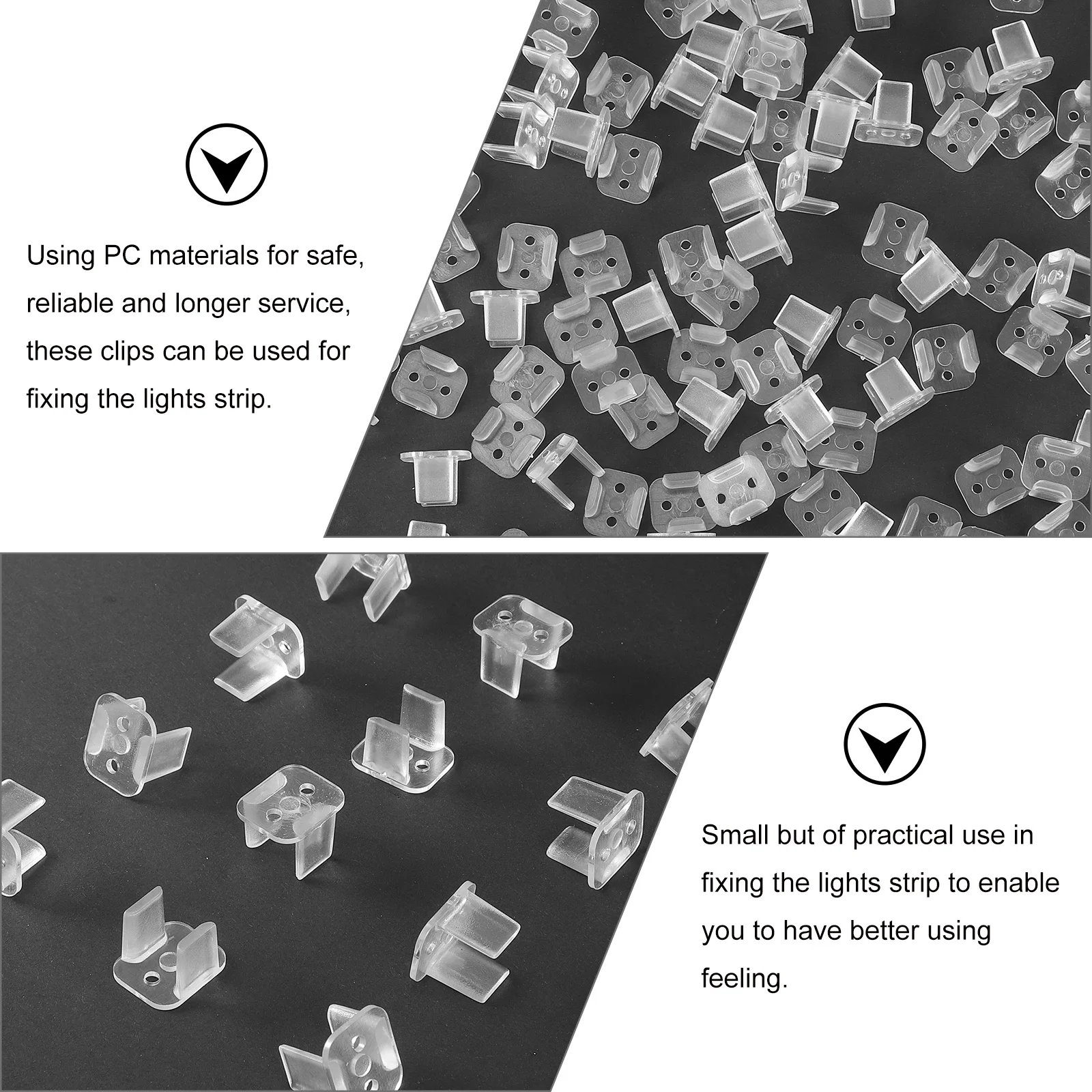 

100Pcs Lamp Strip Clips Flexible Durable Safe Reliable Hold Lights Stably Better Using Feeling LED Light Clips