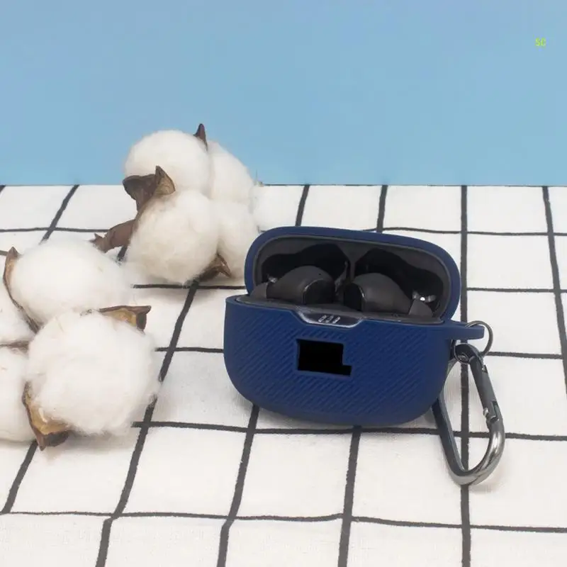 Capa silicone resistente à poeira para fones ouvido Beam com mosquetão
