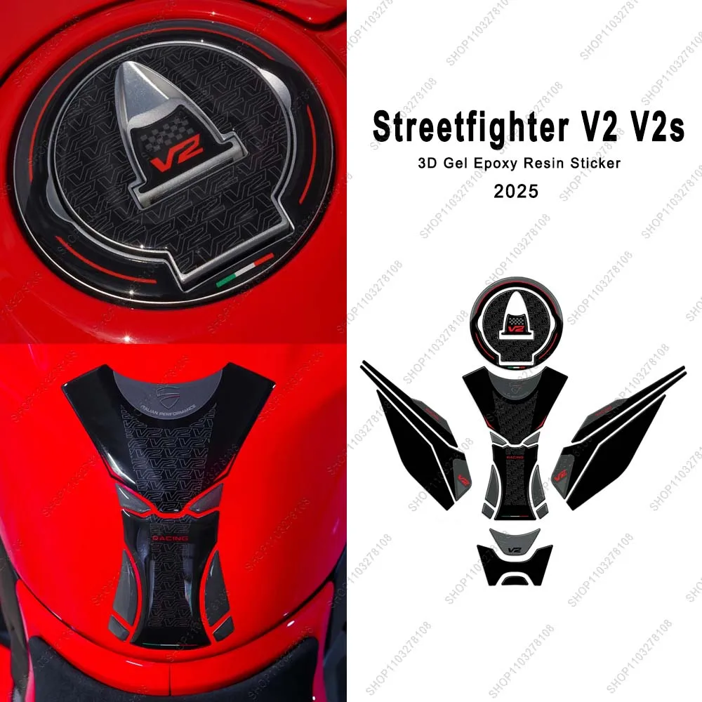 

Motorcycle Accessories 3D Epoxy Resin Sticker Fuel Tank Side Protective Kit Decal Waterproof for Streetfighter V2 V2s 2025