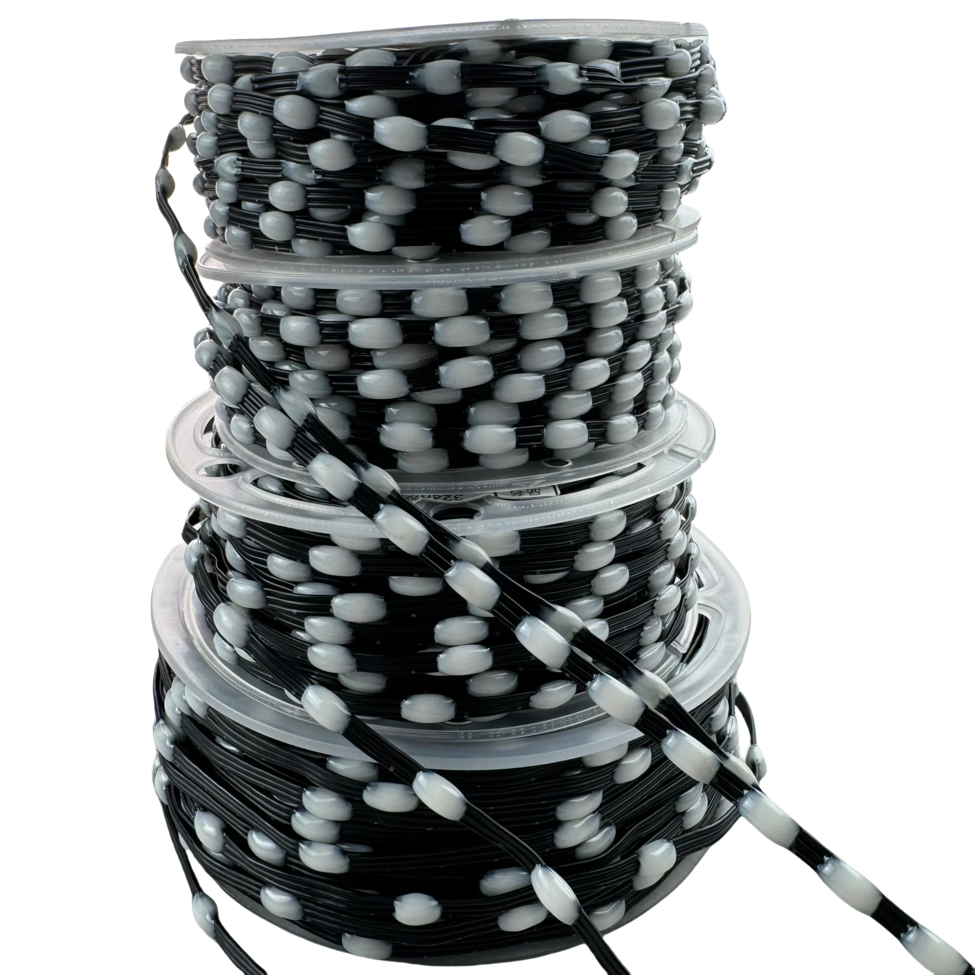 DC5V/12V 1000ct Pixels 1.5cm-20cm Pitch WS2811 LED Seed Pixel String Light RGB IC Addressable Full Color IP67 3Pin Black Wire