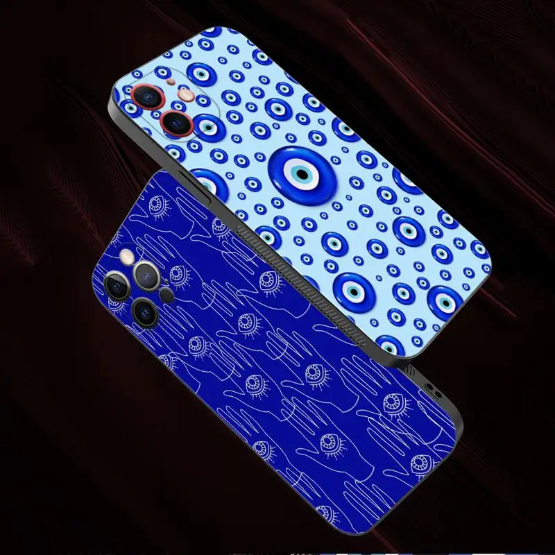 Phone Shell For Apple iPhone 15 14 13 12 11 Pro Max 13 12 Mini XS Max XR X 7 8 Plus Case Cover Blue Eye Nazar Boncugu Evil