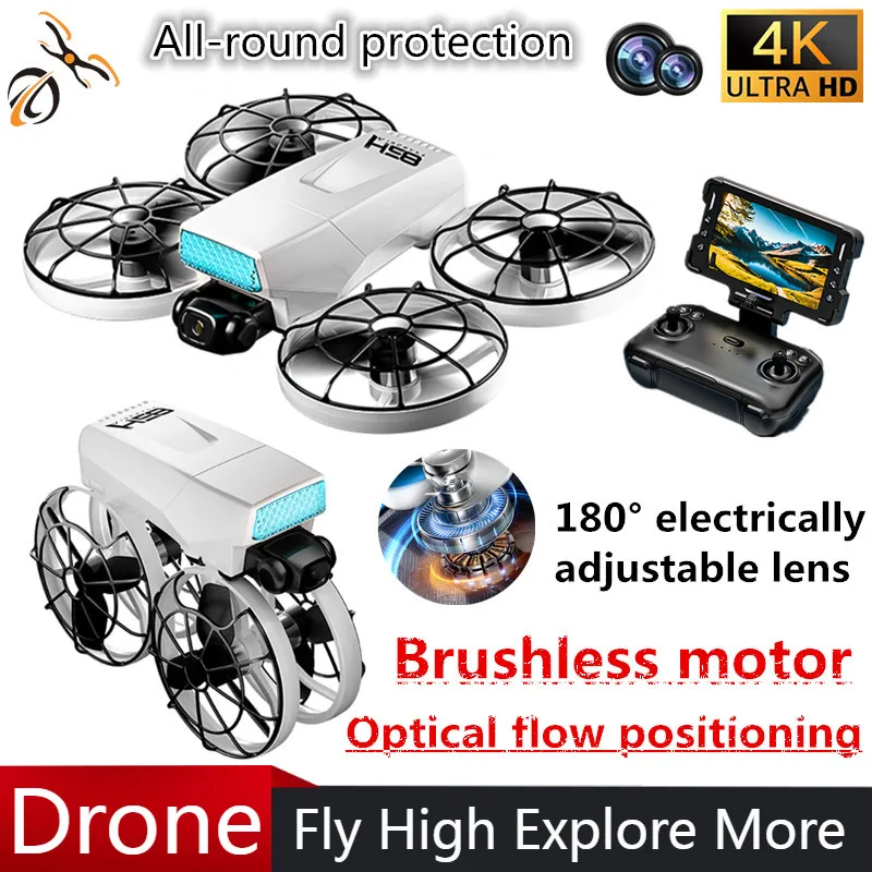 H28 Pro Max cámara Dual profesional plegable cubierta protectora completa pantalla de control remoto de 4,3 pulgadas Motor RC Quadcopter juguetes regalo