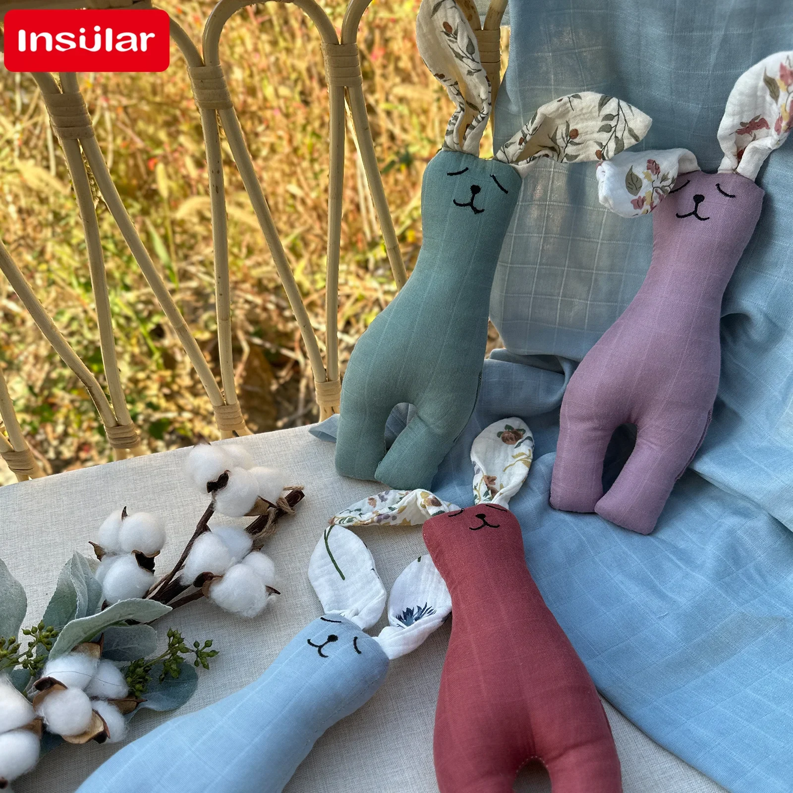 

Удобное детское полотенце с мультяшным Кроликом, Хлопковое одеяло, мягкое одеяло для новорожденных, спящие куклы, детское модное успокаивающее полотенце для сна