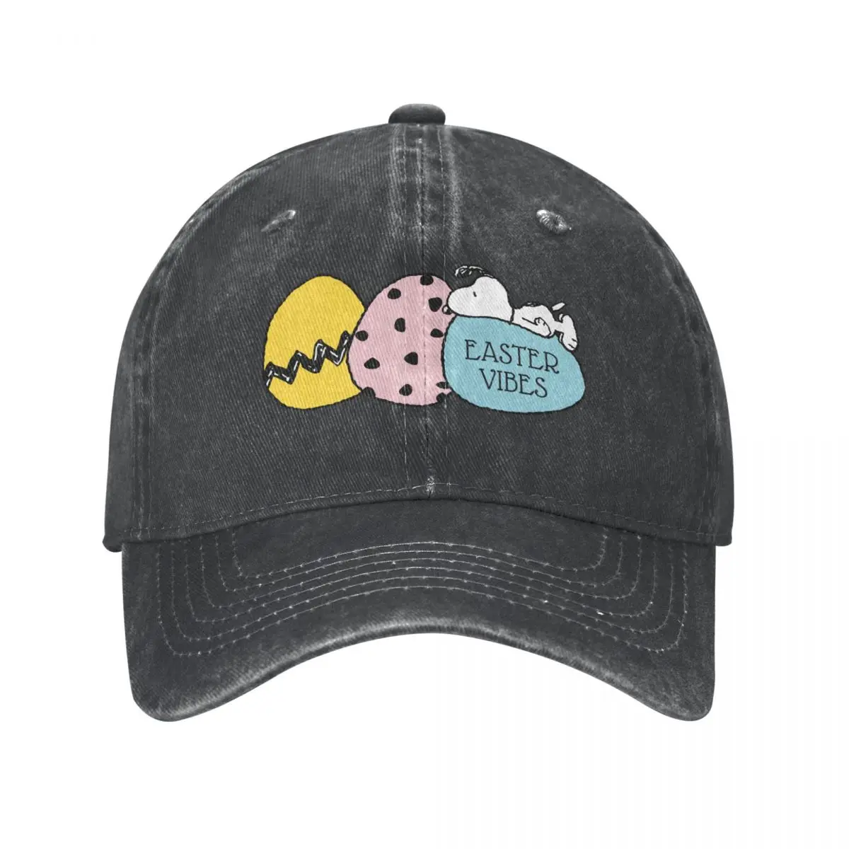 Peanuts Snoopy Happy Easter Men Women Baseball Cap Distressed Denim Hats Cap Classic Outdoor Workouts Headwear