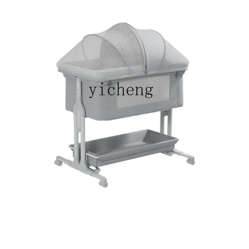 Baby Crib Folding Small Bed Newborn Cradle Movable Splicing Bed