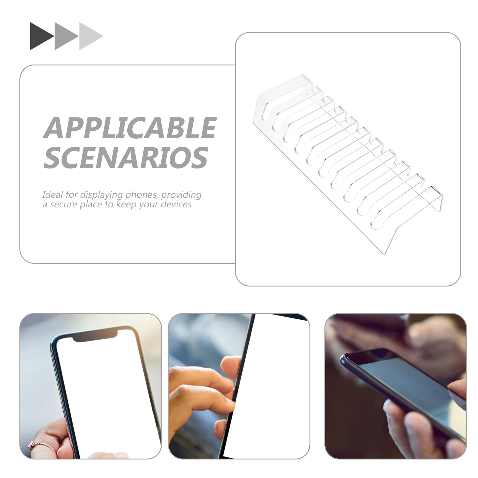 Portable Acrylic Phone Holder Stand for Desk Classroom Use Clear Multi Device Organizer Rack Charging Station Display Accessory