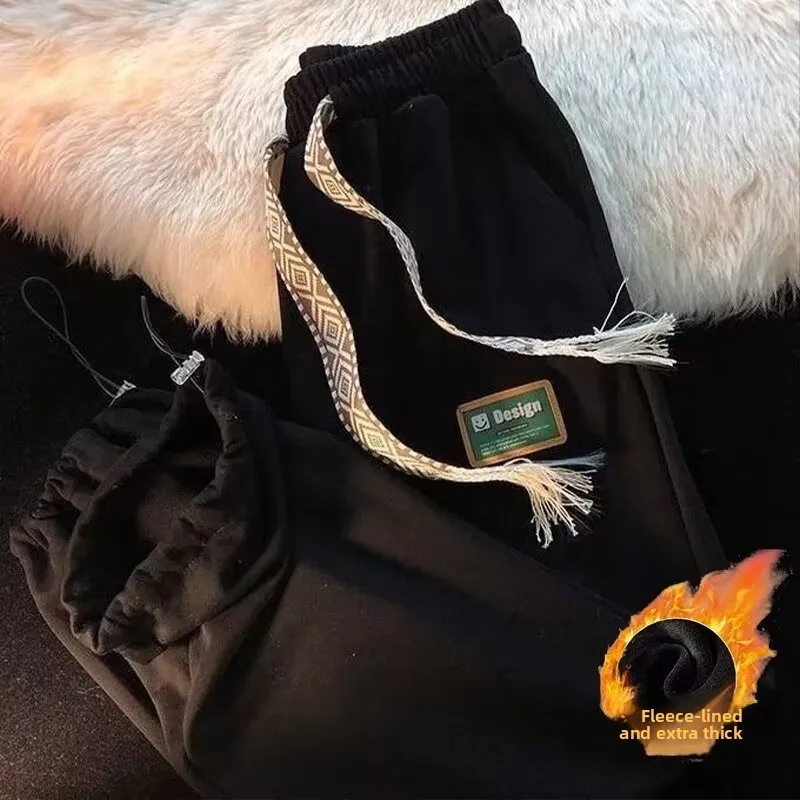 

Japanese Sle Corduroy Pants Men's Spring Autumn Faion Brand Straight Leg Casual Sweatpants Sports Winter Fce Lined Out...