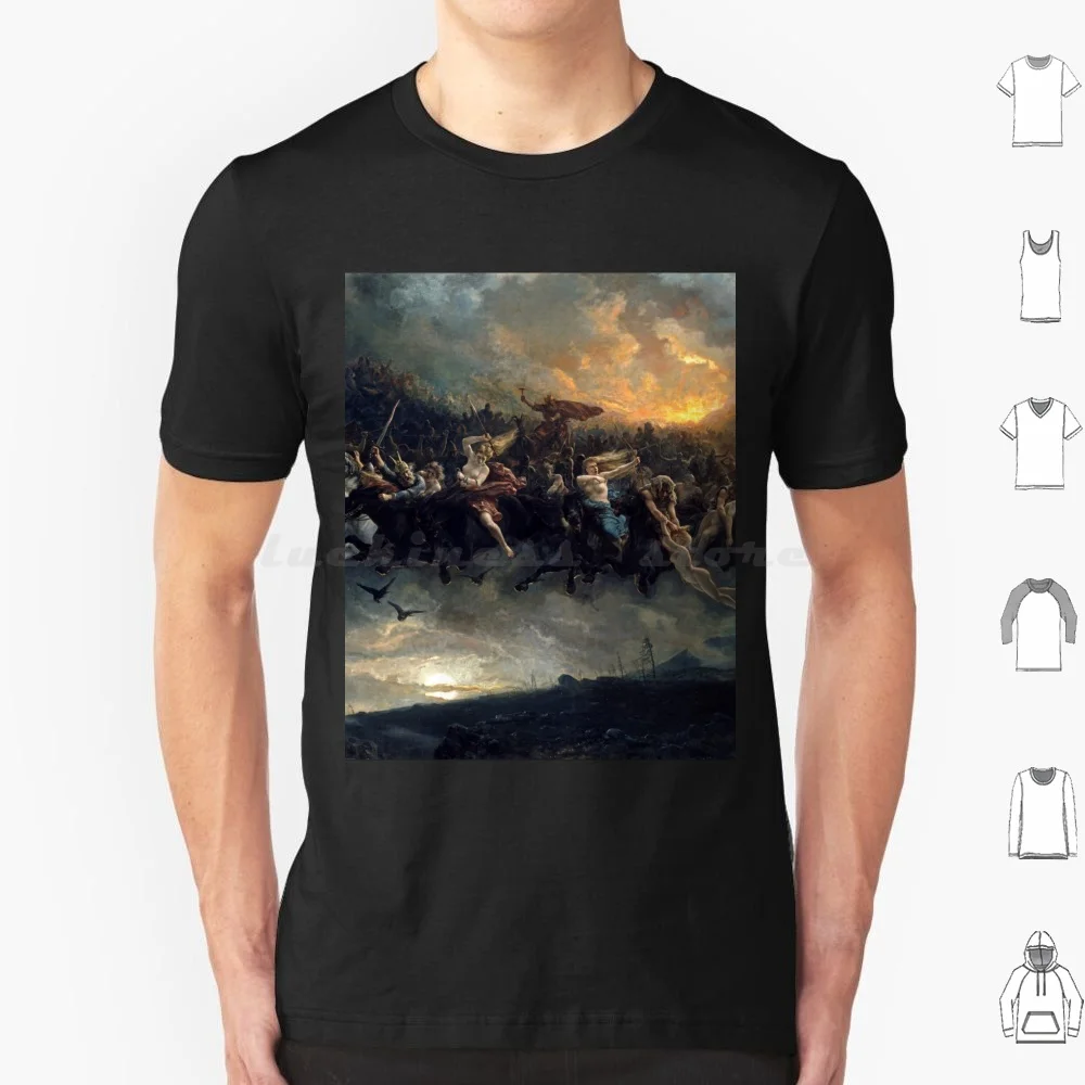 

The Wild Hunt Of Odin ( The Ride Of Asgard ) , By Peter Nicolai Arbo T Shirt Cotton Men Women DIY Print Peter Nicolai