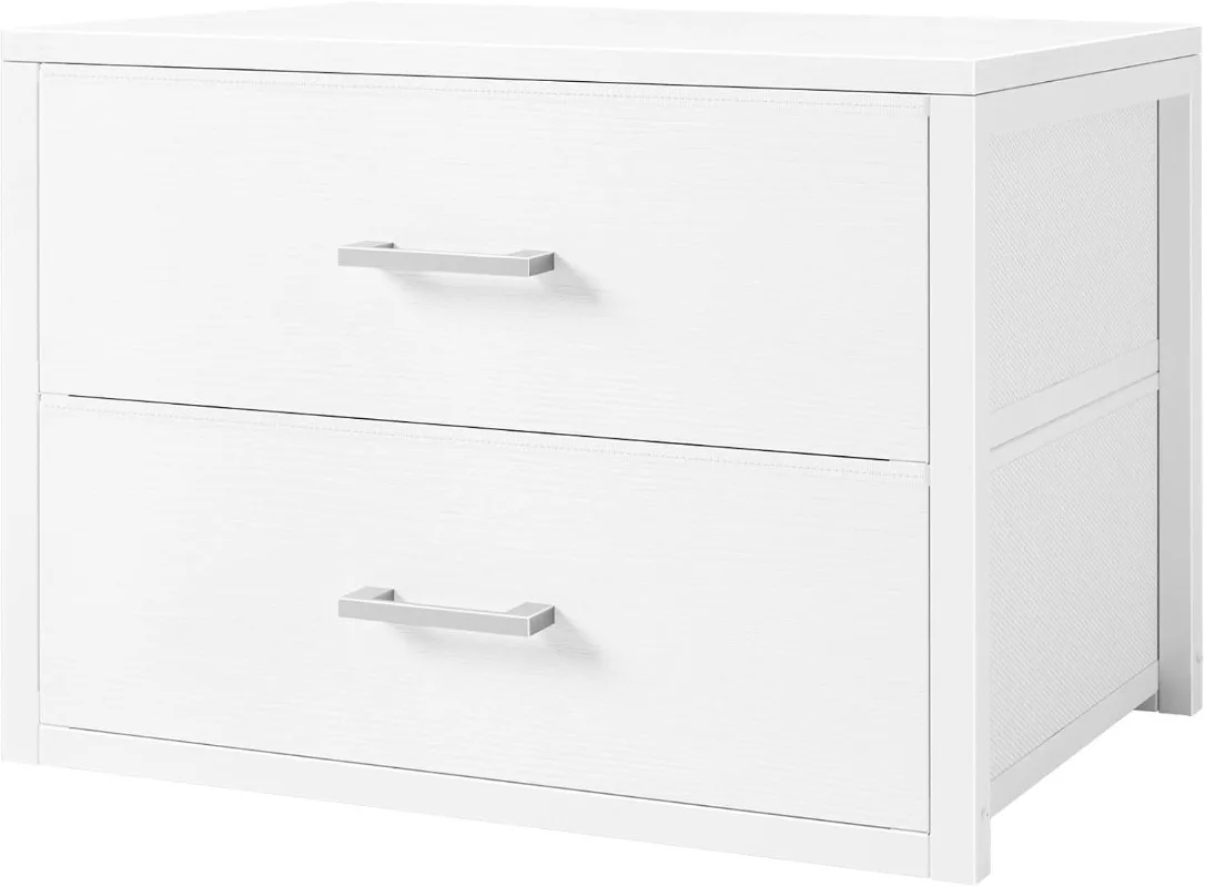 

Stackable Storage Drawers Closet Organizers and Storage Bins Fabric White 2 Drawer Dresser for Bedroom Office Modern