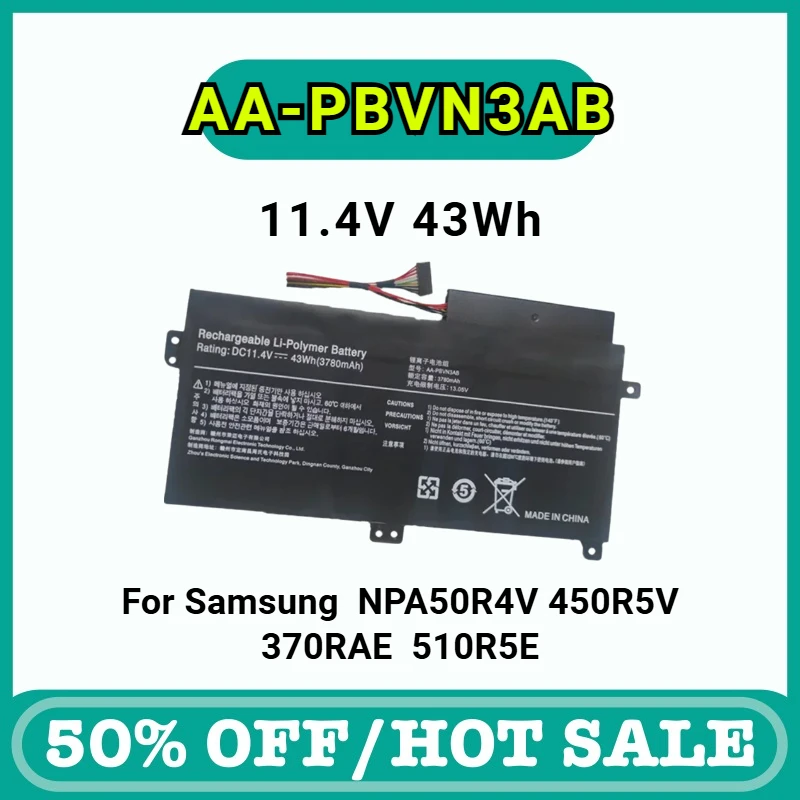 

AA-PBVN3AB Laptop Battery for Samsung NP370 NP370R4E NP370R5E NP510R5E NP450R4V NP450R5V NP470R5E 510R5E BA43-00358A 11.4V/43Wh