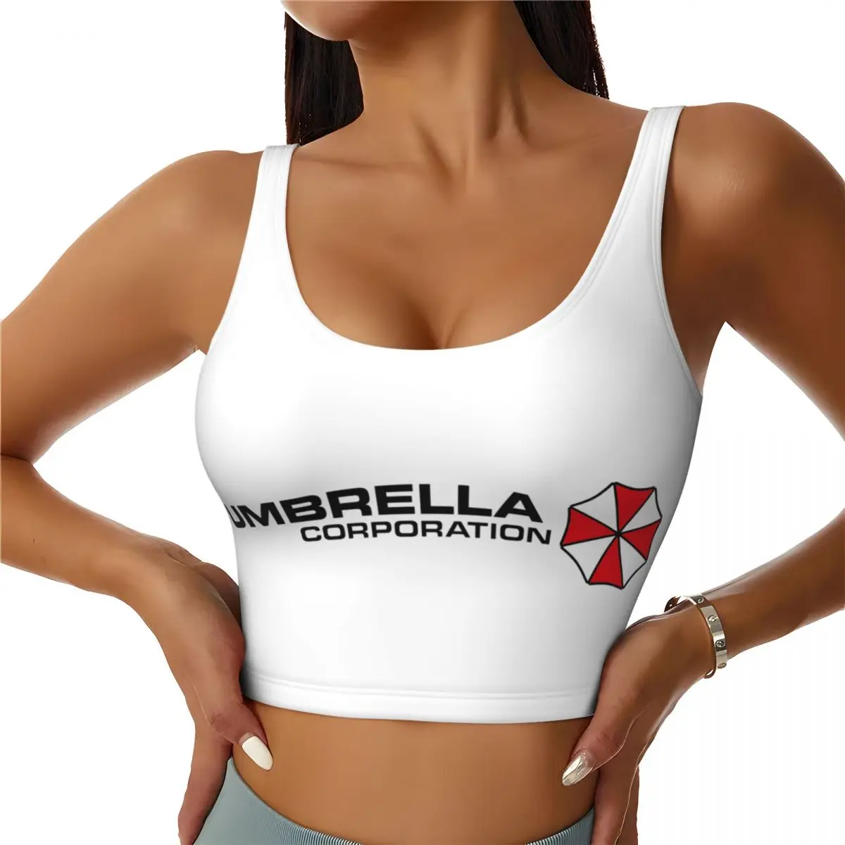 

Custom Umbrella Corporation High Impact Sports Bras for Women Video Game Seamless Workout Yoga Crop Tank Tops