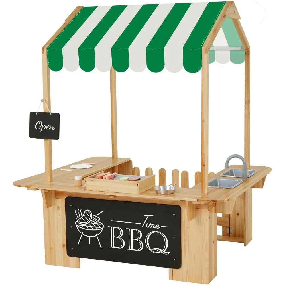 

Детский уличный игровой комплекс с грязевой кухней и игрушками для барбекю, набор для ролевых игр, подарок для малышей и детей от 3 до 8 лет, доставка из США