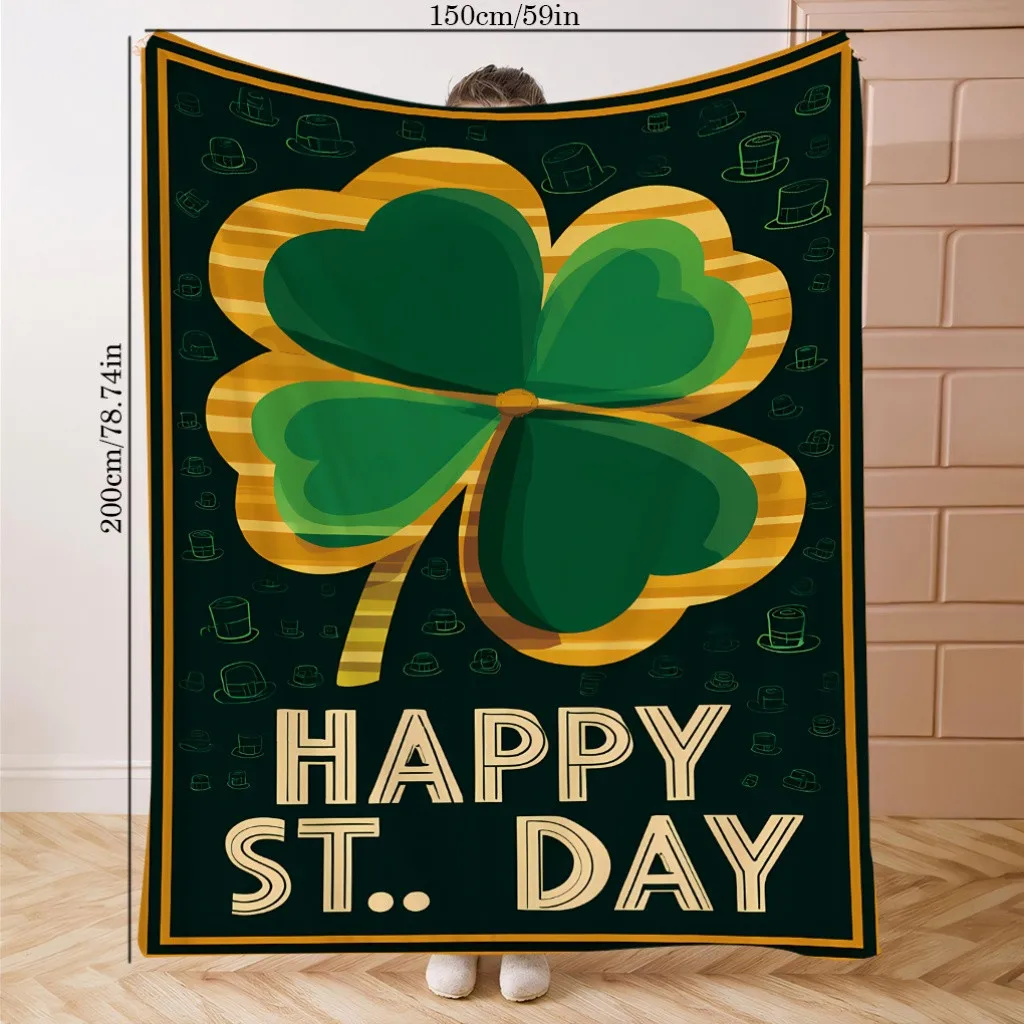

Clover St. Patrick's Day Blanket - Festive Decor Printed Throw