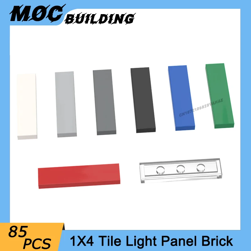 85PCS Assembles Particles Thin Figure Bricks Smooth 2431 1x4 Light Pane Building Blocks 91143 Compatible MOC Parts DIY Toys Gift