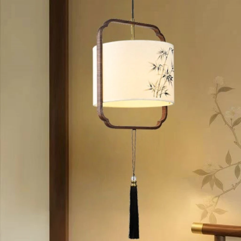 Chinese Simplicity Style Cloth Pendant Light for Study Dining Table Household Decoration Wall Sconces Zen Spirit Indoor Fixtures