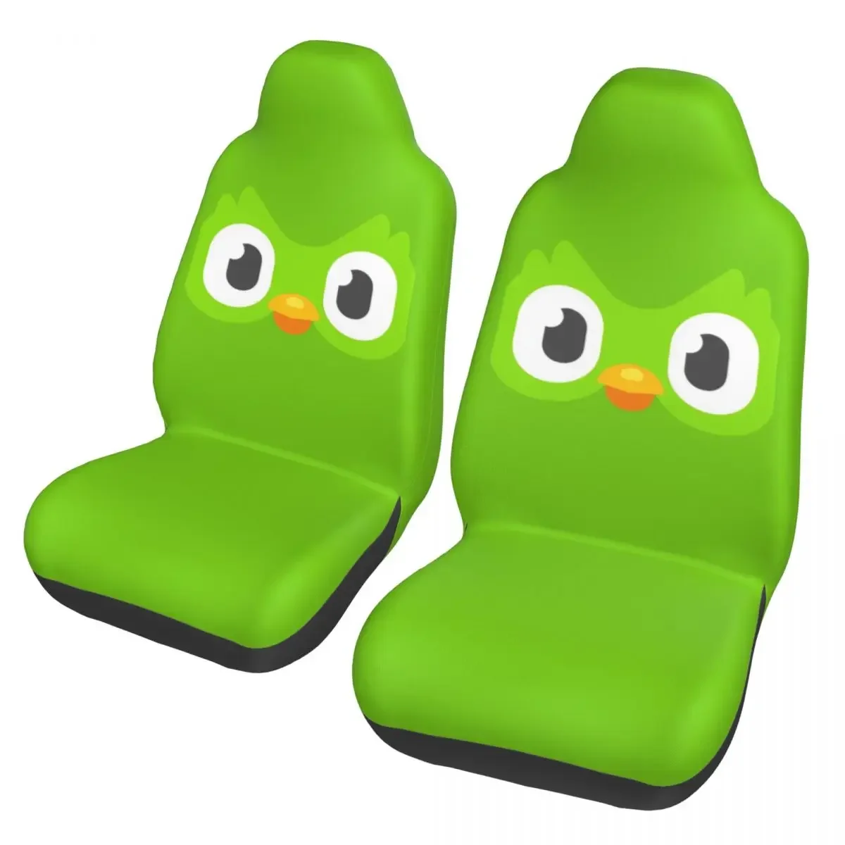 Duolingo Face Universal Car Seat Cover Four Seasons Travel Cartoon Car Seat Covers Fabric Car Styling