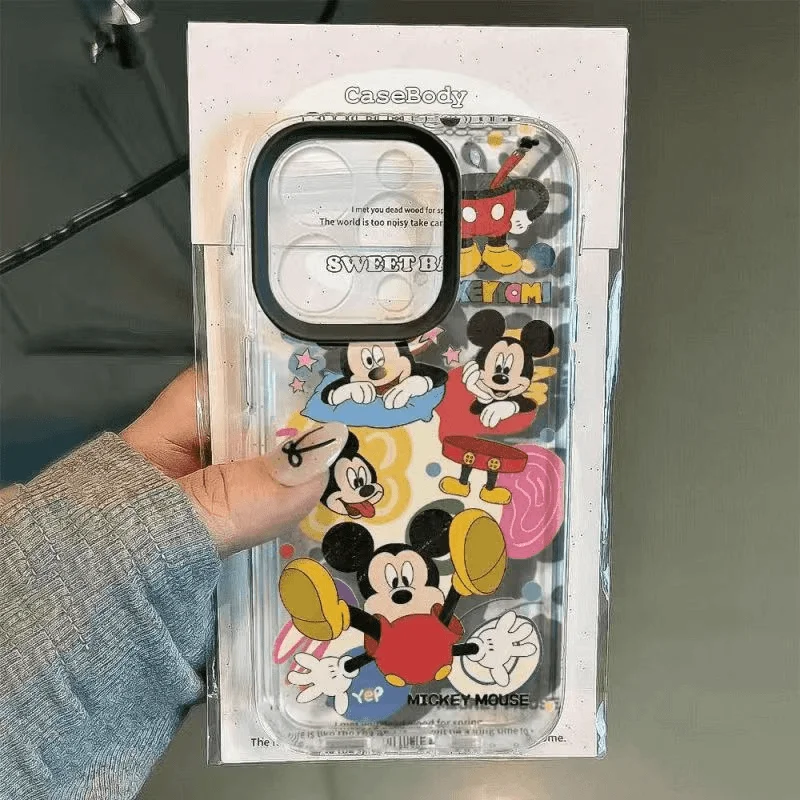 Sticker Mickey Clear Space Phone Case for Vivo T1 V15 V23 V23E V25 V27 V29 V29E V30E V40 5G Pro Transparent Cover