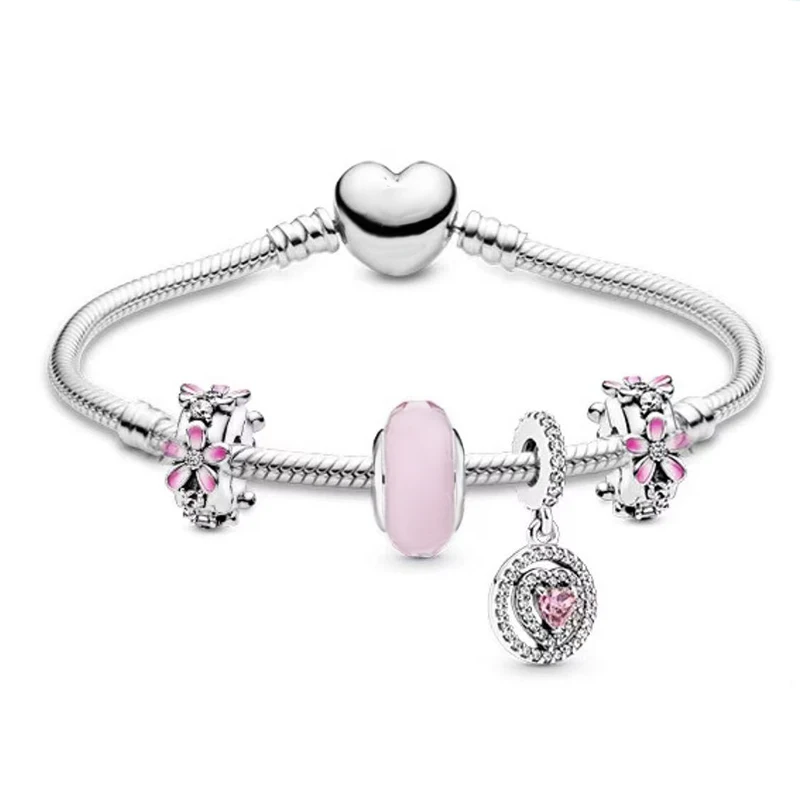 Love & Rabbit & Crown Charm Bracelet With Pendant Fit Jewelry Star & Animal Beads Bracelet For Women Fashion Brand Gift New