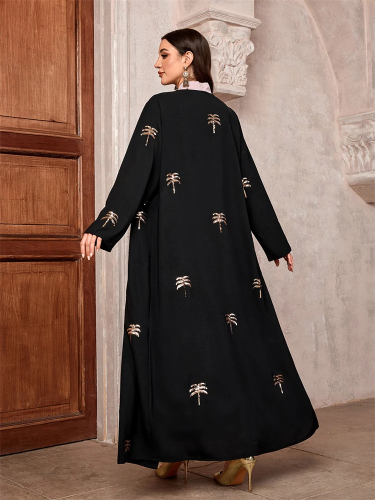 Ramadan Open Muslim Kimono Abaya Dubai Elegant Kaftan Modest Dress Abayas For Women Islam Caftan Marocain Robe Femme Musulmane