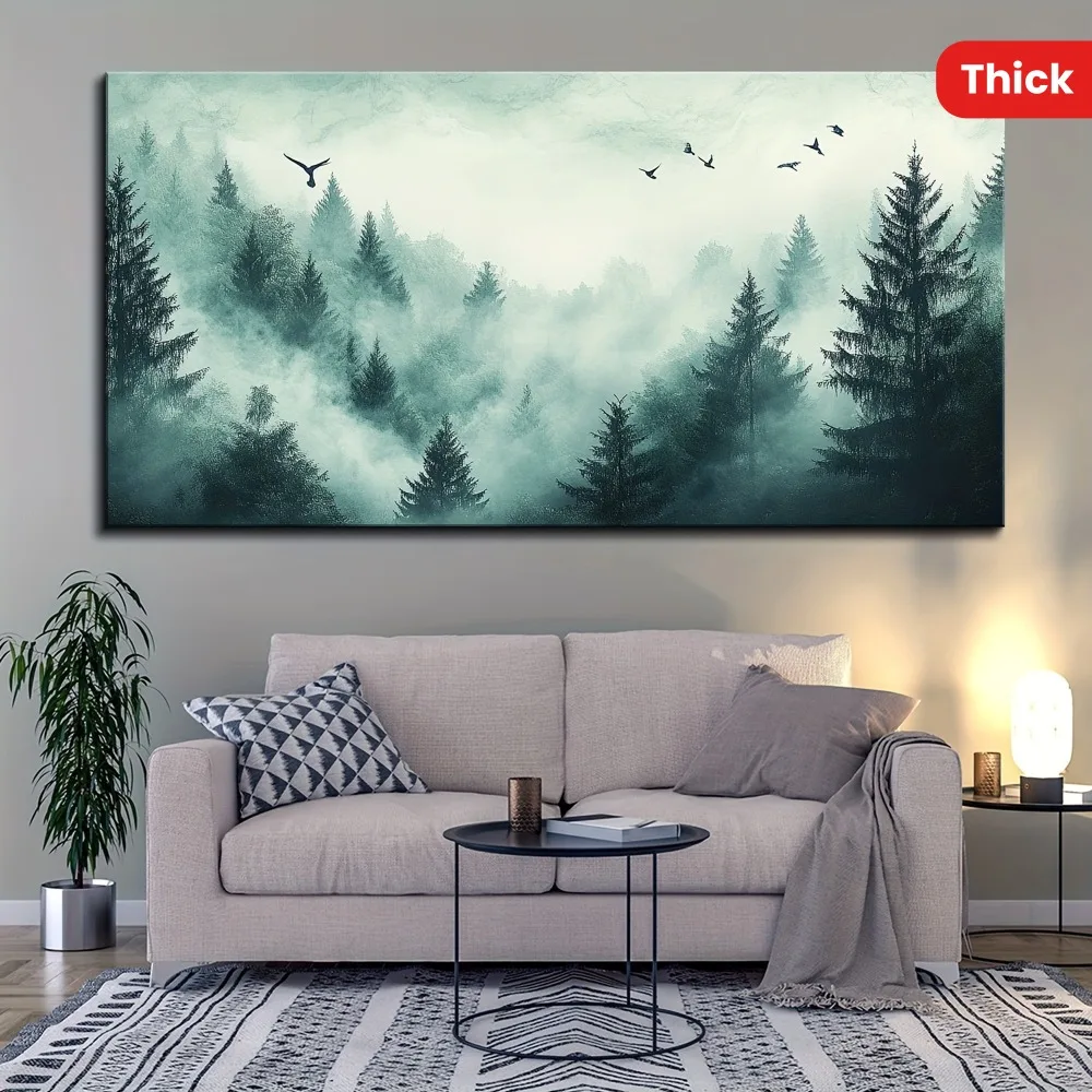 1.5 inch thick pine solid wood frame, oil on canvas, modern landscape oil on wall decoration, canvas on wall decoration